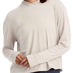 New Free Fly Elevate Lightweight Pullover Hoodie Heather Birch Women's Size M